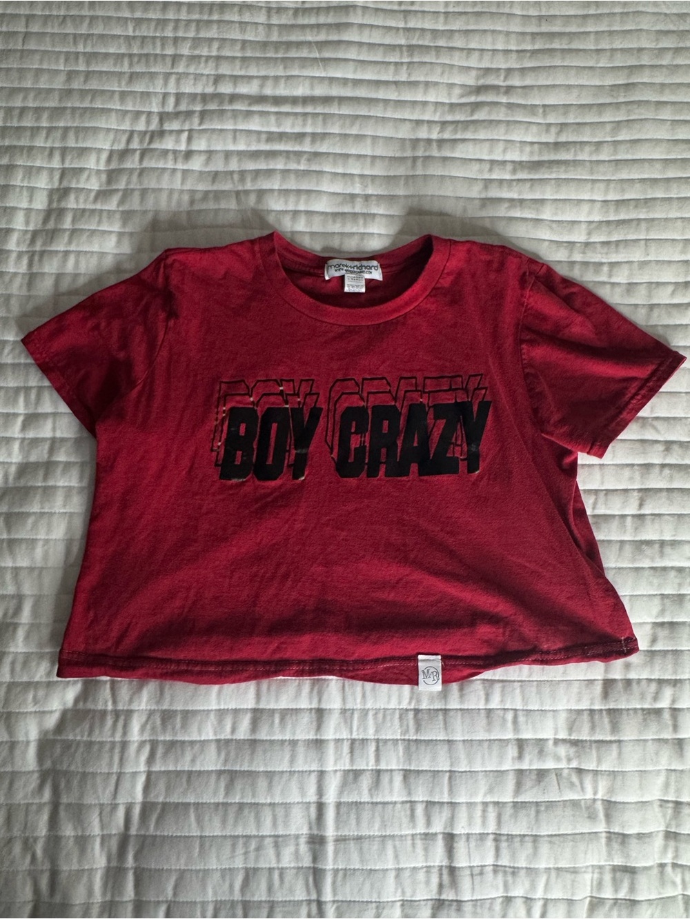 MAREK + RICHARD Boy Crazy Red Crop T‑Shirt
